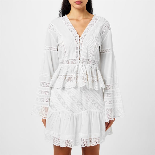 Mindy Lace Detail Bell Sleeve Blouse