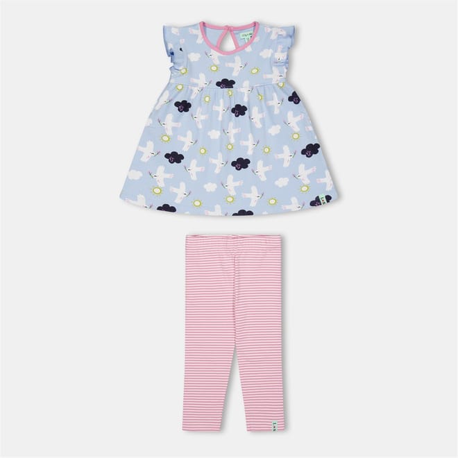 Keyhole Neck Short Sleeve T-Shirt Legging Coord Set