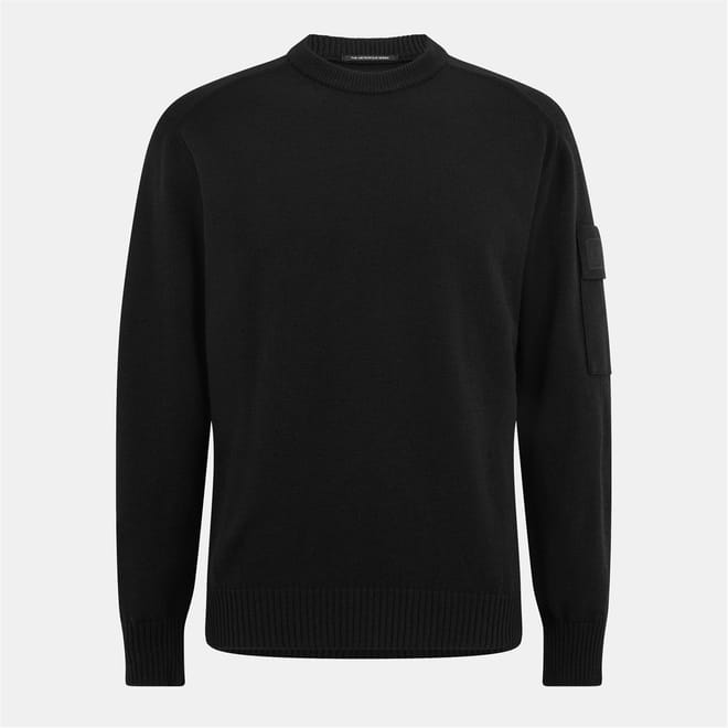 Regular Fit Crew Neck Long Sleeve Sweater with Hand Pocket
