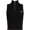 Slim Fit Cropped Zip Neck Tank