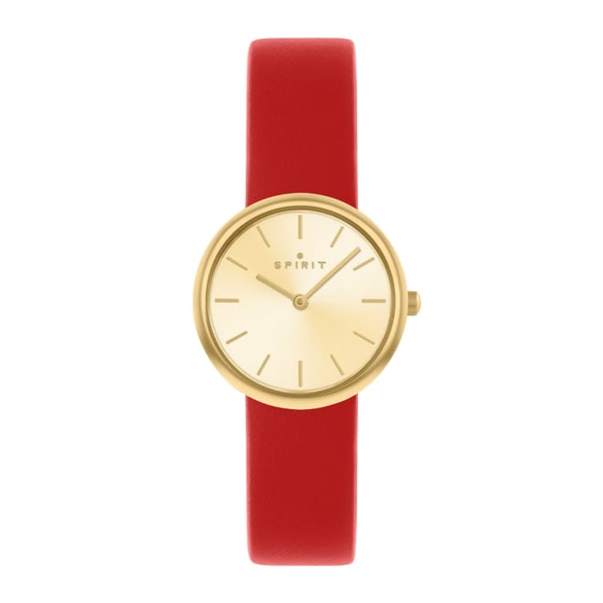 Gold Leather Strap Analogue Watch