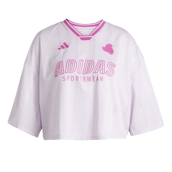 Tiro Three Bar Logo Cropped Drop Shoulder Lettering Relaxed Fit T-Shirt