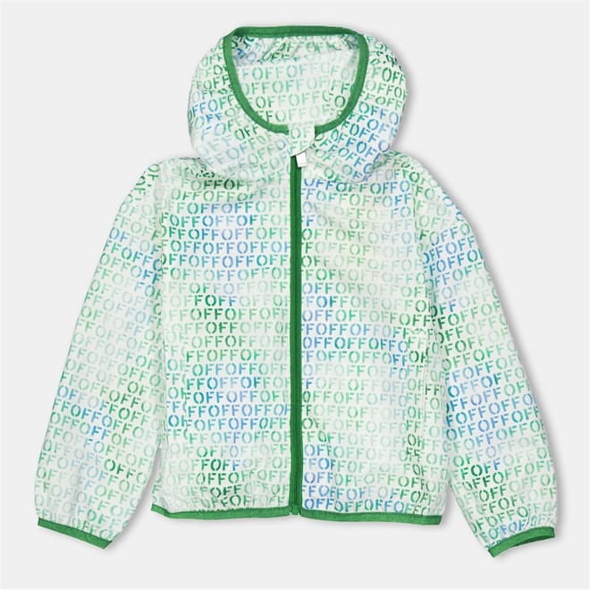 Hooded Neck Lettering Windbreaker Jacket
