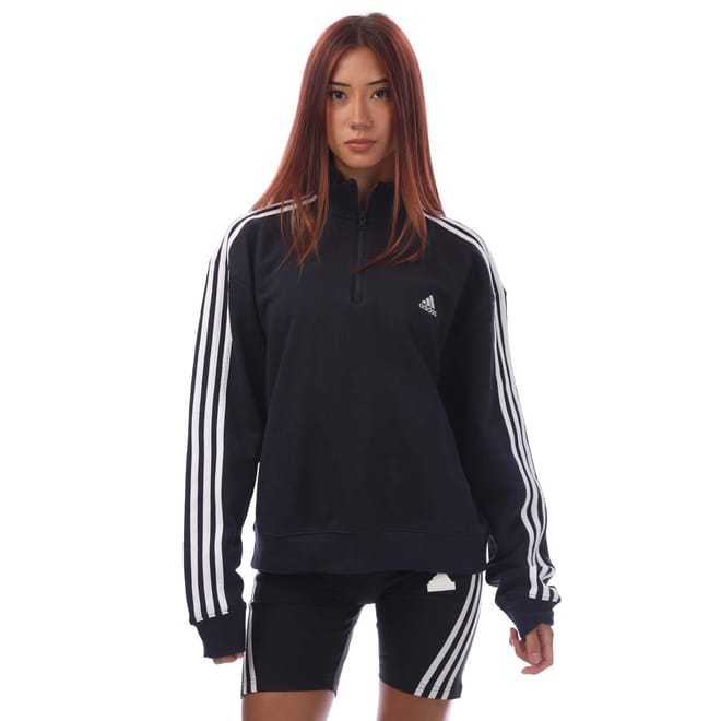 Essentials 3-Stripes Quarter-Zip Sweatshirt