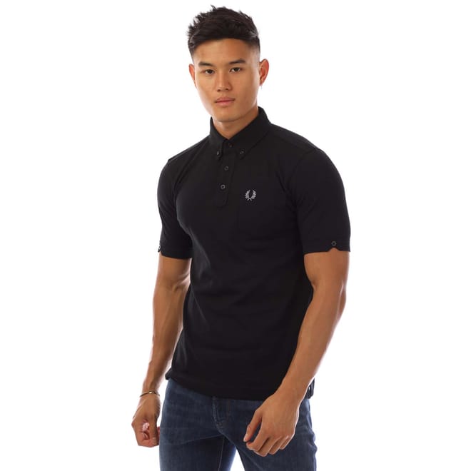 Button Down Collar Polo Shirt