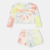 Tie Dye Lettering Crew Neck Long Sleeve Sweatshirt and Set