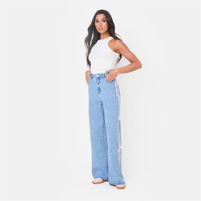 Side Wide Leg Jeans