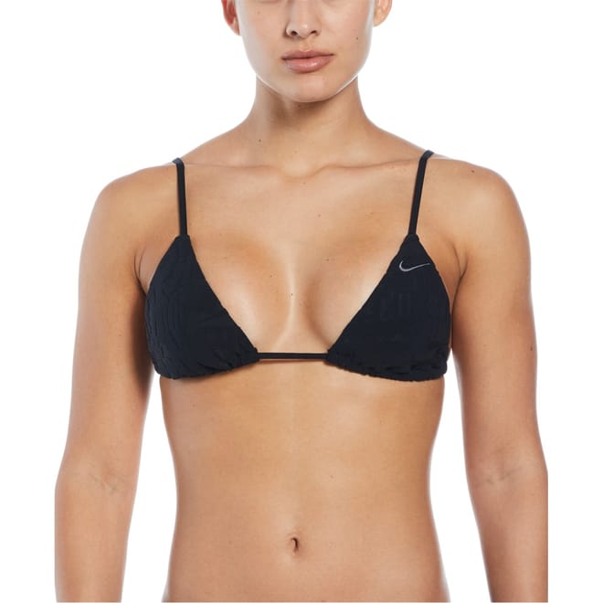 Tie Back Textured Triangle Bikini Top