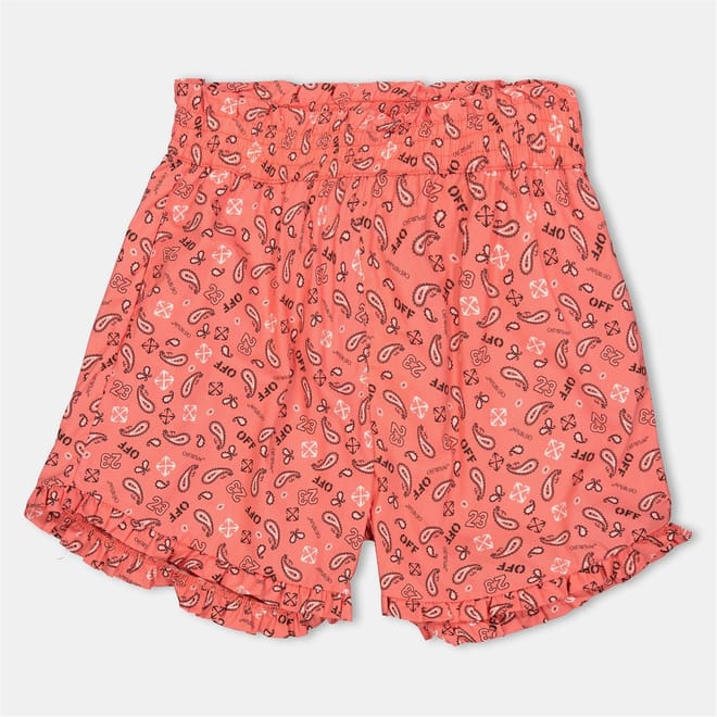 Bandana Print Bermuda Shorts with Ruffle Hem