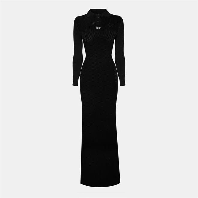 Collared Neck Maxi Sweater Dress