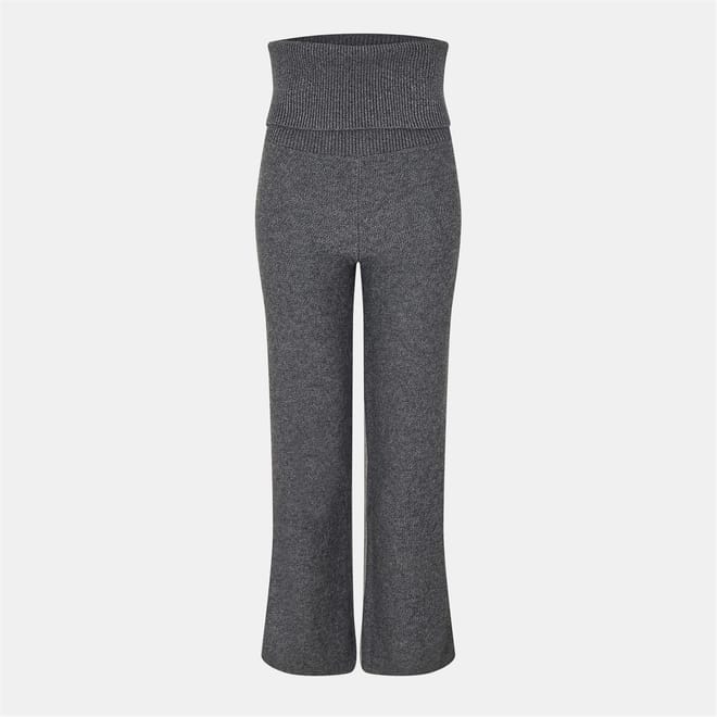 Solid Patterned Wide Leg Pants