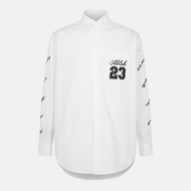 Lettering Number Graphic Print Overshirt