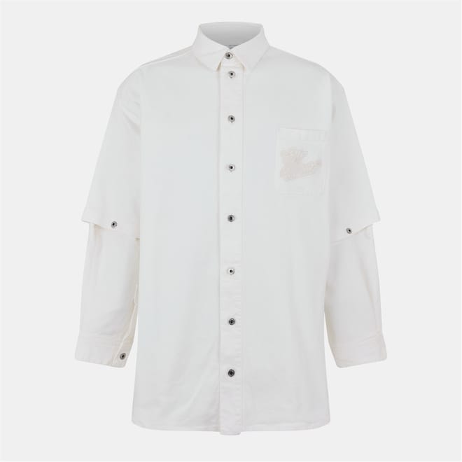 Embroidered Solid Patterned Overshirt