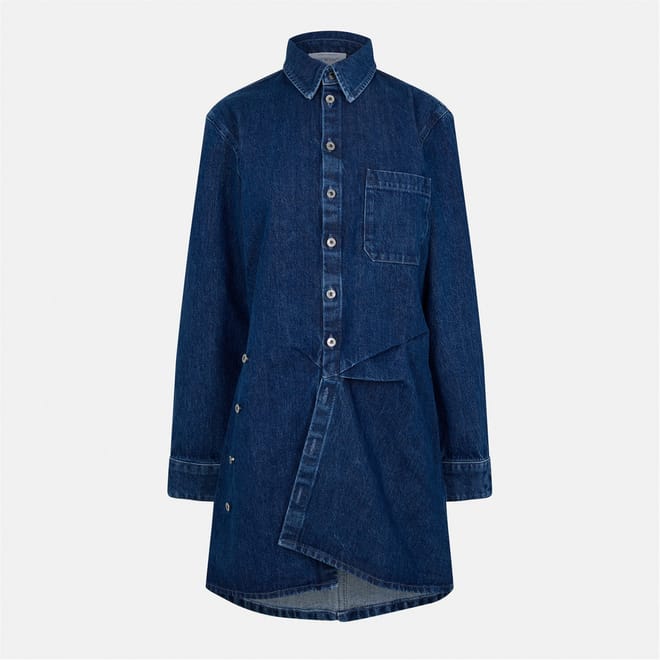 Collared Neck Mini Shirt Dress