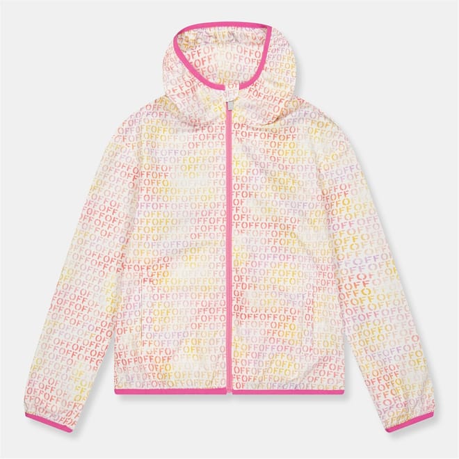 Hooded Neck Lettering Windbreaker