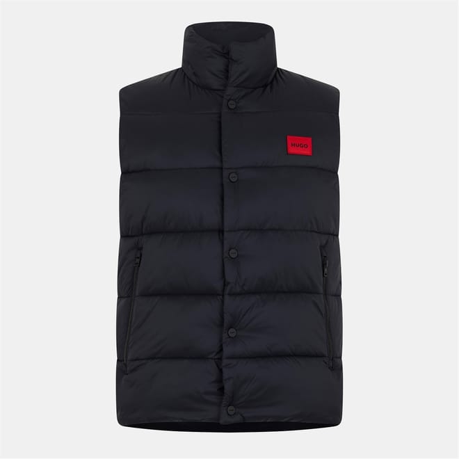 Solid Snap Button Mock Neck Gilet