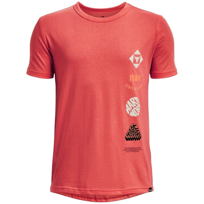 Armour Pjt Rck Show Your Fam Ss Gym Top Boys