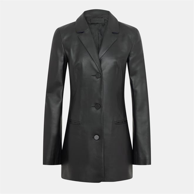 Solid Patterned Lapel Collared Blazer