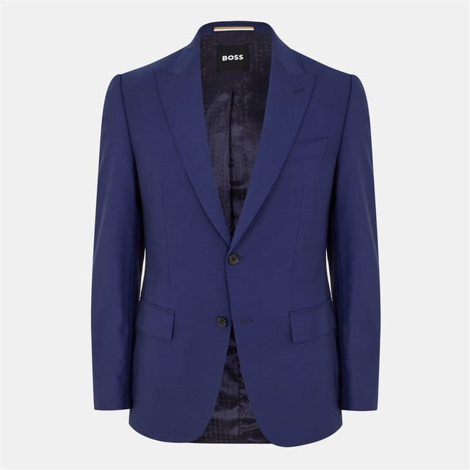 Solid Patterned Notch Collared Suit Jacket