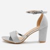 Glitter Perla Mid Block Heel Sandals Ladies