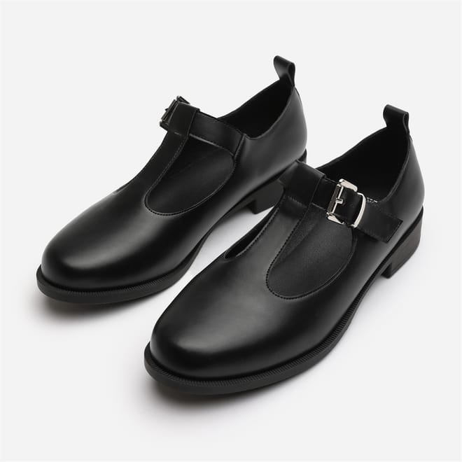 Mary Jane Round Toe Low Block Heel Shoes
