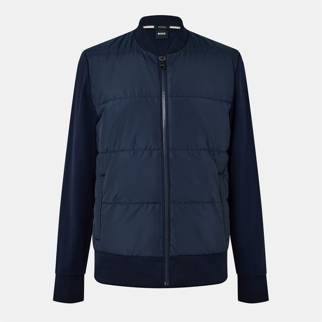 Skiles Solid Patterned Hybrid Jacket with Ribbed Cuff