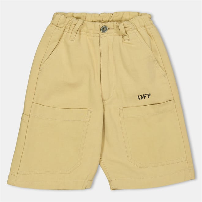 Denim Bermuda Shorts with Lettering