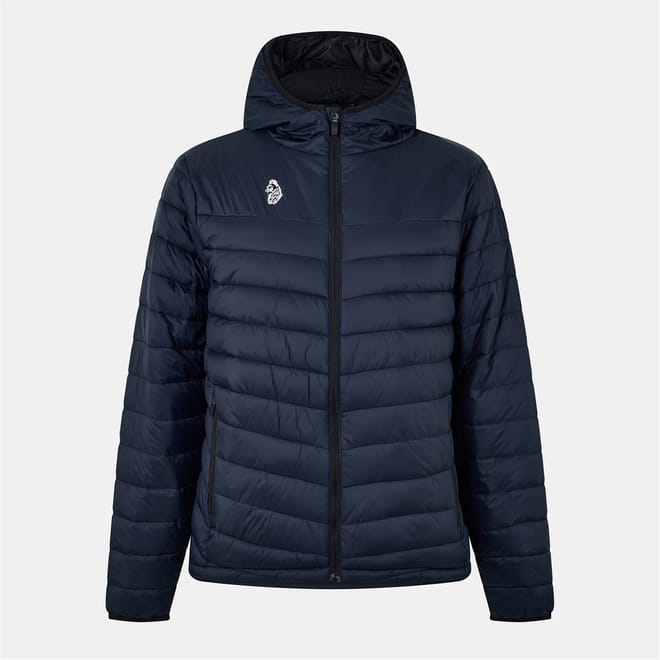 Solid Patterned Hooded Ribbed Cuff Puffer Jacket
