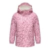 Leopard Patterned Hooded Snap Button Ribbed Cuff Rain Jacket