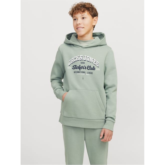 Logo Print Hooded Neck Kangaroo Pocket Sweatshirt