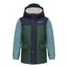 Hooded Snap Button Color Block Parka Jacket