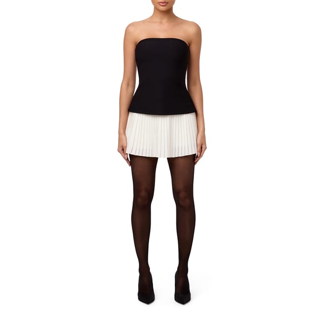 Pleated Tube Contrast Mini Dress