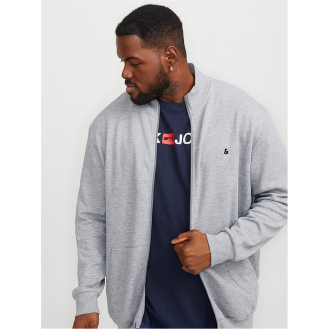 Paulos Solid Patterned Zip Neck Ribbed Cuff Sweat Jacket