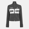 Logo Turtleneck Rib Knitted Full Zip Cardigan