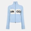  Logo Turtleneck Rib Knitted Full Zip Cardigan