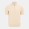 Quarter Zip Short Sleeve Ribbed Knit Polo
