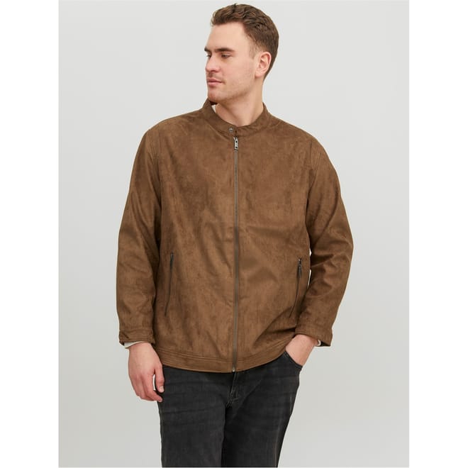 Solid Patterned Zipped Pocket Jacket