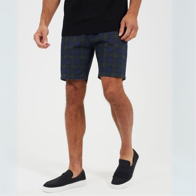 Print Cotton Twill Shorts