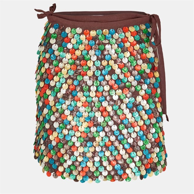 Shell Mini Wrap Skirt