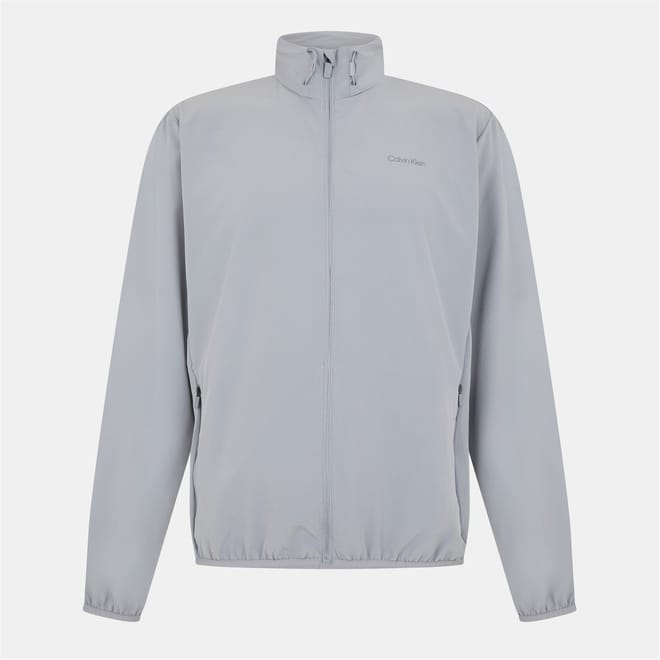 Solid Patterned Zip Neck Windbreaker