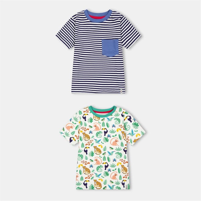  And  Sid Multicoloured Animal Safari And Stripe Print T-Shirt   2 Pack