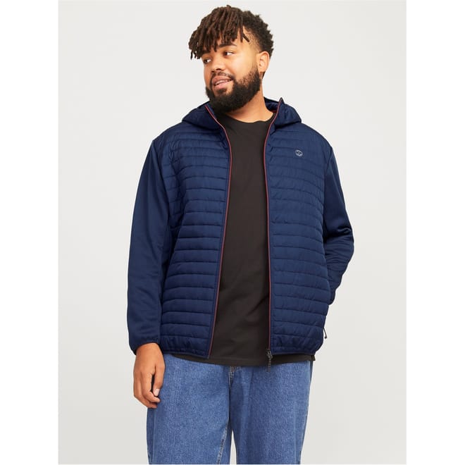 Hooded Neck Solid Patterned Puffer Jacket
