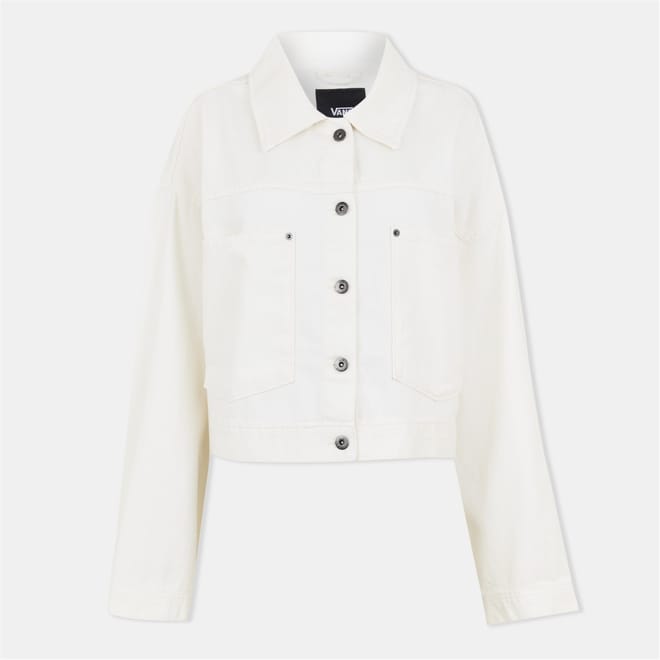 Womens Raynes Solid Patterned Trucker Jacket with Front Pocket