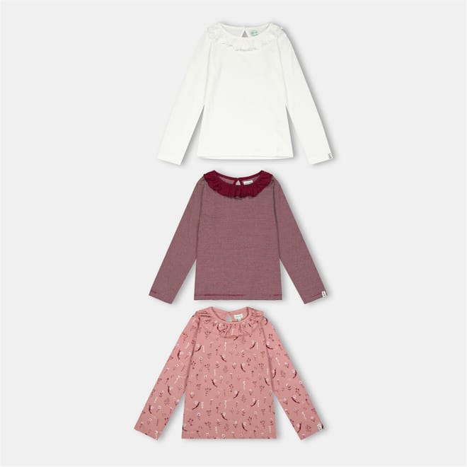  And  Sid Multicoloured Fairy Stripe Print And Plain Top   3 Pack