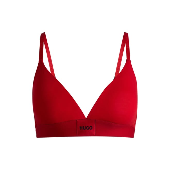 Red Logo Label Triangle Bra