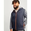Solid Patterned Hooded Ribbed Cuff Puffer Jacket