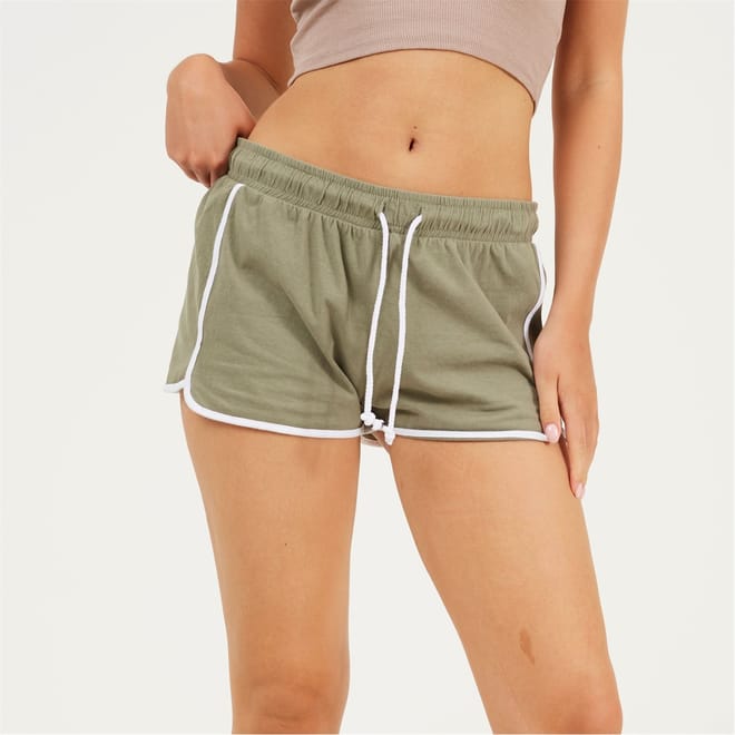 Running Shorts With Contrast Binding