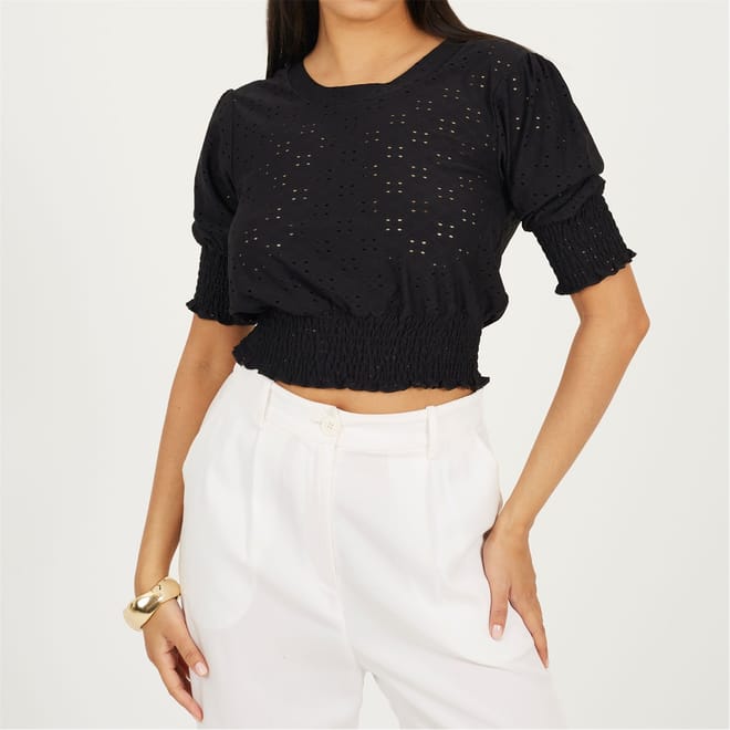 Top With Shirred Sleeves