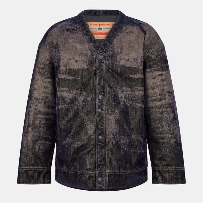 Solid Patterned Denim Jacket