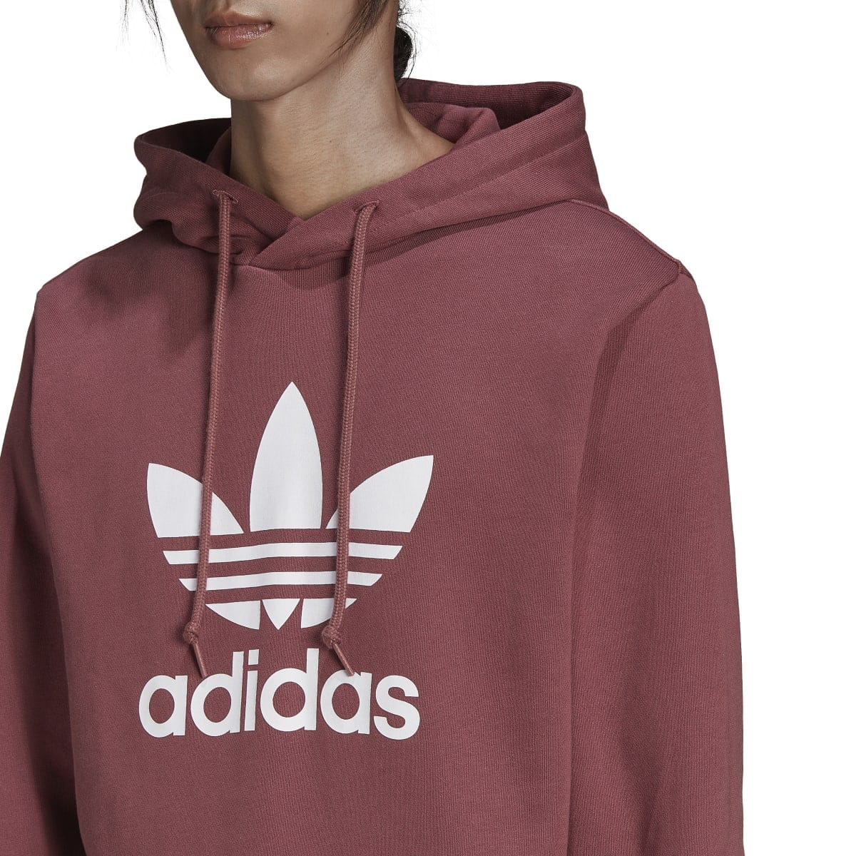 Burgundy adidas Originals Mens Adicolor Classics Trefoil Hoody Get The Label